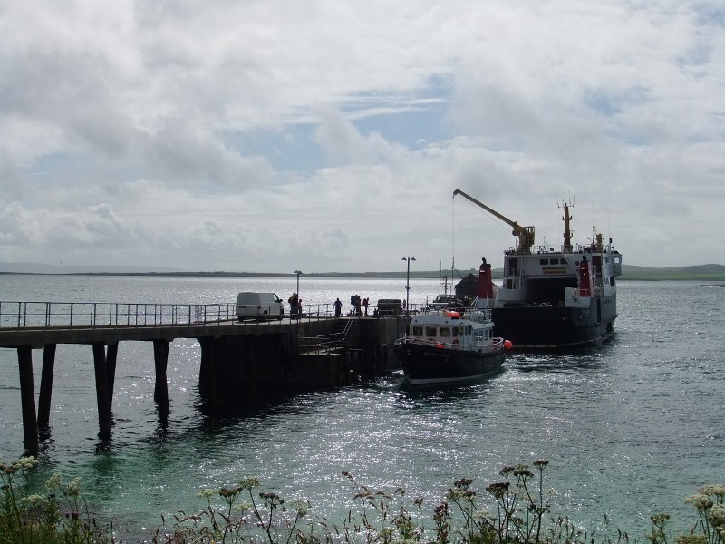 Ferries at Papa Westray pier