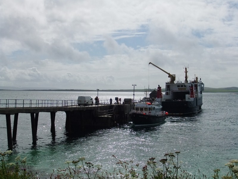 Ferries at Papa Westray pier